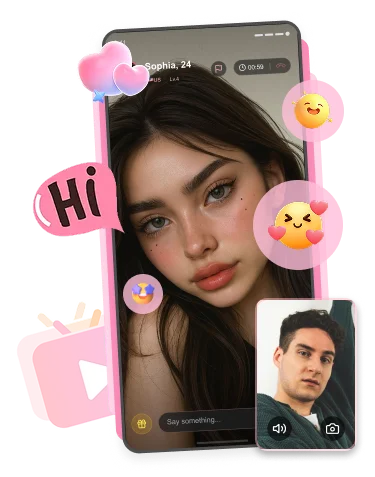 live stranger video call mockup